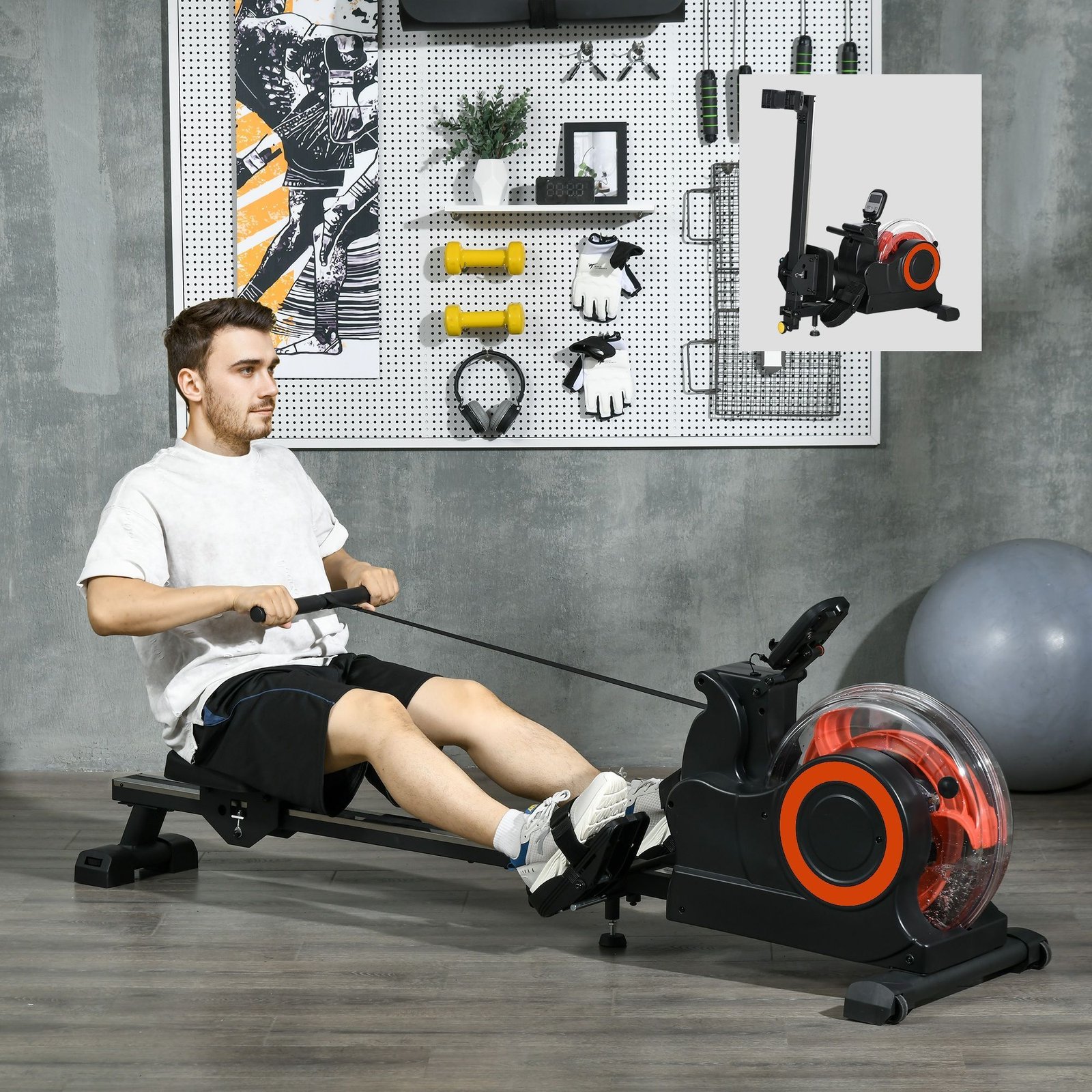 Foldable Water Rowing Machine – Full-Body Home Cardio Rower