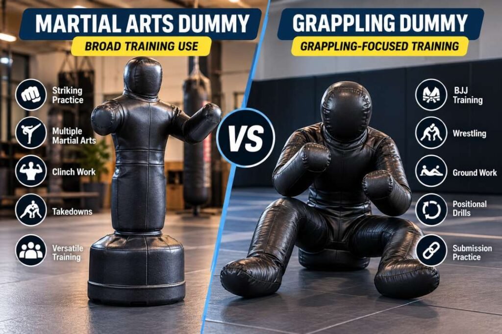 Martial arts dummy vs grappling dummy comparison for BJJ, wrestling and MMA